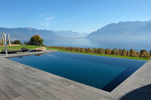 Piscina a straripamento - PISCINE A DEBORDEMENT SUISSE - PISCINES CARRE BLEU - da esterno / interrata / in legno