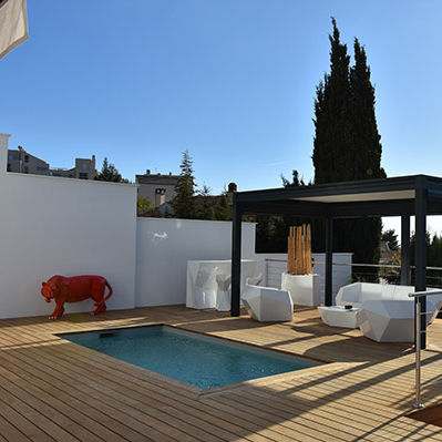 Piscina su misura - PETITE PISCINE EN TERRASSE TS NUANCES DE BLEU 83 - PISCINES CARRE BLEU - da esterno / interrata / in legno