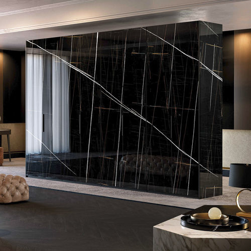 Armadio contemporaneo - GLASS - Olivieri - in legno laccato brillante / in vetro / in alluminio anodizzato