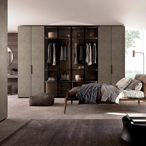 Armadio contemporaneo - FAB - Olivieri - in vetro / in pelle / in alluminio anodizzato