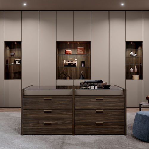 Cassettone contemporaneo - ISOLA - Olivieri - in legno / in vetro / rettangolare