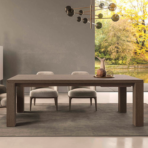 Tavolo da pranzo contemporaneo - AMBROGIO - Olivieri - in rovere / con supporto in quercia / rettangolare