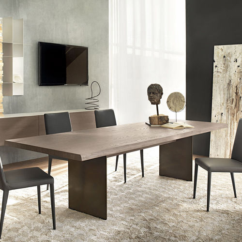 Tavolo da pranzo contemporaneo - ALFRED  - Olivieri - impiallacciato in legno / in legno compensato / con supporto in legno impiallacciato
