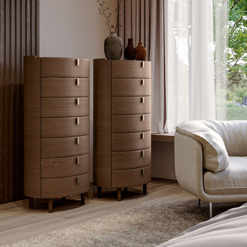 Cassettiera contemporanea - KALE - Olivieri - in rovere / in bronzo / in marmo