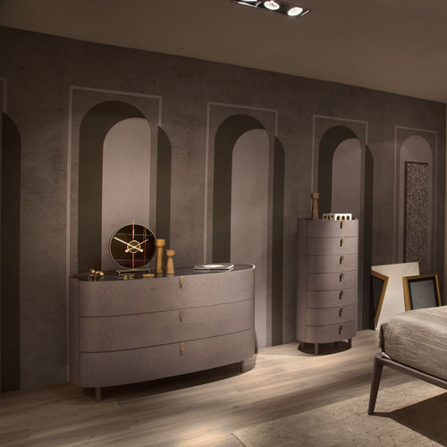 Cassettone contemporaneo - KALE - Olivieri - in rovere / in vetro / in marmo