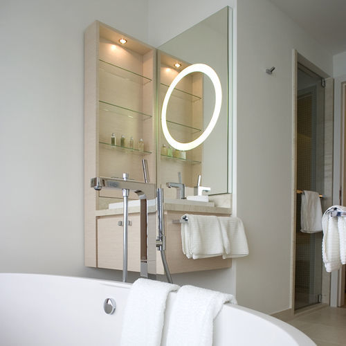 Specchio da bagno a muro - 65.721.00 - Baulmann Leuchten - contemporaneo / quadrato / bianco