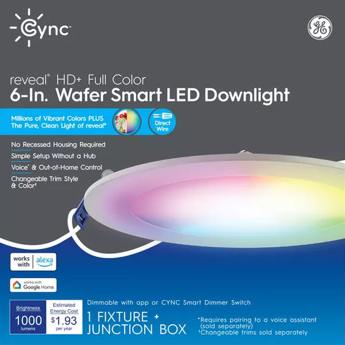Luce ad incasso - GE CYNC REVEAL HD+ - GE Lighting - LED RGBW / WiFi / rotonda