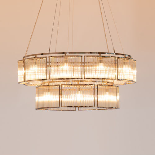 Lampadario contemporaneo - STILIO - Licht im Raum Dinnebier - in vetro / in acciaio inossidabile / in alluminio