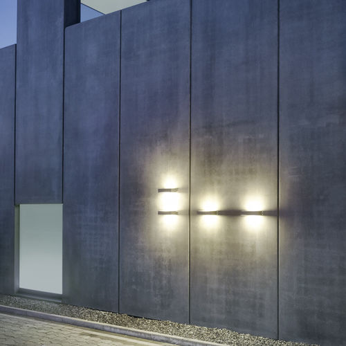 Applique contemporanea - LUMEN - IP44 Schmalhorst - da interno / in acciaio inossidabile spazzolato / in vetro opalescente