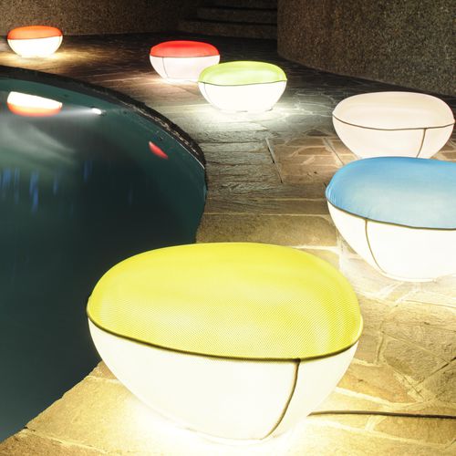 Lampada da pavimento - PILL-LOW - Oluce - in tessuto / in polietilene / in nylon