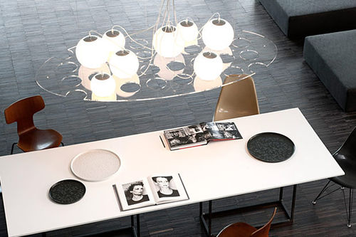 Lampadario contemporaneo - PLATEAU - Oluce - in vetro soffiato / in PMMA / contract