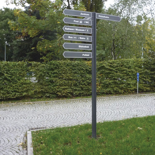 Palo per segnaletica stradale - LOTTA M I - LEIPZIGER LEUCHTEN - in acciaio inossidabile