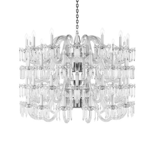 Lampadario classico - RUDOLF : CROWN - Preciosa - in cristallo / in cromo / fatto a mano