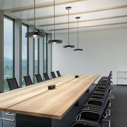 Lampada a sospensione - KIVO - RIBAG Licht AG - in acciaio / in vetro / in rovere