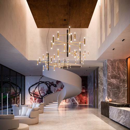 Lampadario contemporaneo - PERLA - LINEA LIGHT GROUP - in metallo / da 12 lampadine / da 9 lampadine