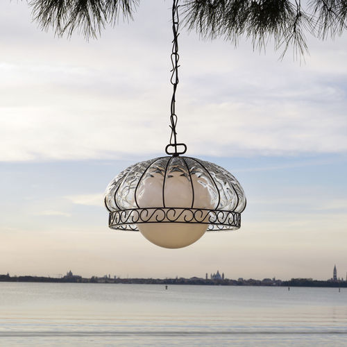 Lampada a sospensione - MARGHERITA - Siru Lighting - in filo metallico / in vetro soffiato / classica