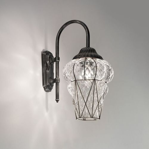 Applique classica - PIAZZA - Siru Lighting - da esterno / in metallo / in vetro soffiato