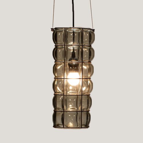 Lampada a sospensione - CORNO DUCALE - Siru Lighting - in filo metallico / in vetro fumè / in vetro soffiato