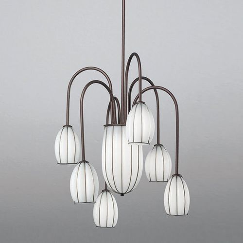 Lampadario contemporaneo - SALICE - Siru Lighting - in vetro soffiato / da 8 lampadine / a candelabro