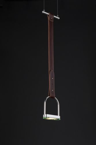 Lampada a sospensione - STIRRUP - Quasar Holland - in alluminio / in pelle / contemporanea