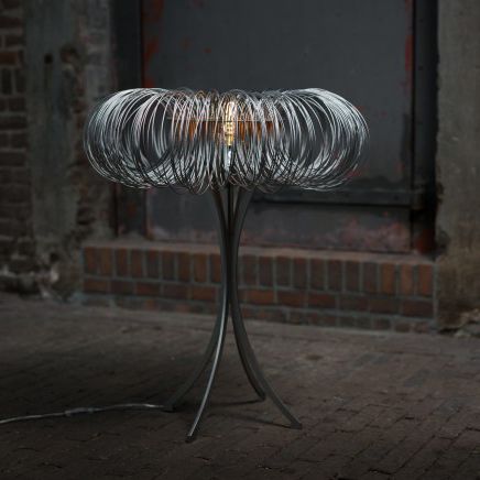 Lampada da tavolo - ROUNDABOUT - Quasar Holland - in nichel / design originale / con cavo