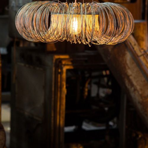 Plafoniera design originale - ROUNDABOUT - Quasar Holland - rotonda / in nichel / a incandescenza