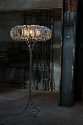 Lampada da terra - ROUNDABOUT - Quasar Holland - in nichel / contemporanea / con cavo
