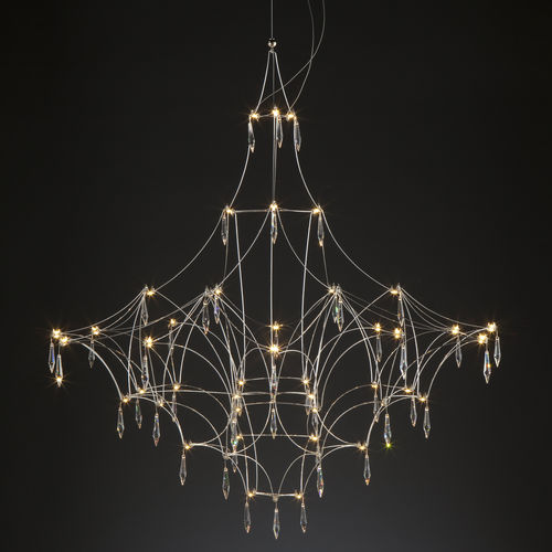 Lampadario design originale - MIRA - Quasar Holland - in cristallo Swarovski® / in nichel / contract