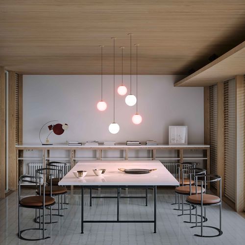 Lampada a sospensione - BILO - PROLICHT - in alluminio / in opalina / contemporanea