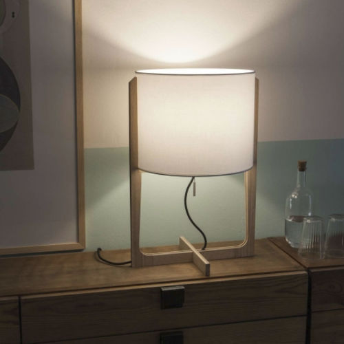 Lampada da tavolo - MELINA - Carpyen, - in lino / in rovere / contemporanea