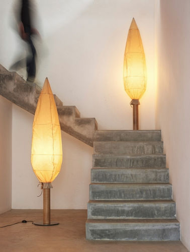 Lampada da terra - CYPRESS - Carpyen, - in cotone / in rovere / contemporanea
