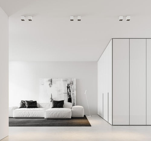 Plafoniera contemporanea - X 7C - OTY - quadrata / in cromo / LED
