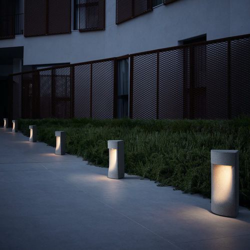 Lampioncino da giardino - MOAI B/35 - BOVER Barcelona - contemporaneo / in acciaio inossidabile / in ferro