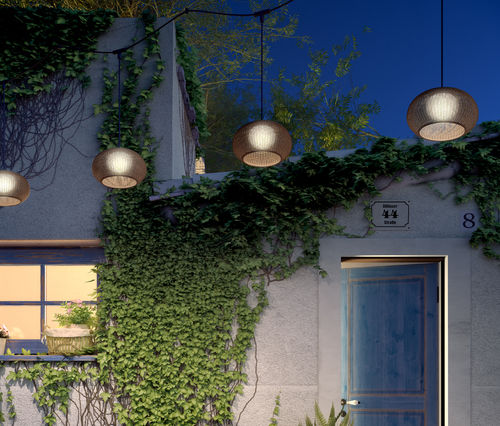 Lampada a sospensione - GAROTA CATENARY S/27/4L - BOVER Barcelona - in alluminio / in acciaio inossidabile / in polietilene