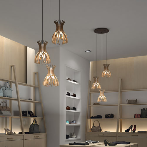 Lampada a sospensione - DOMITA S/20/3L - BOVER Barcelona - in alluminio / in legno / contemporanea