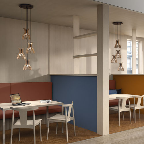 Lampada a sospensione - DOMITA S/20/4L - BOVER Barcelona - in alluminio / in legno / contemporanea