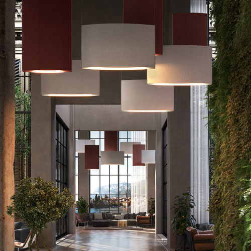 Lampada a sospensione - NOREN S/123.2 - BOVER Barcelona - in alluminio / in tessuto / in MDF