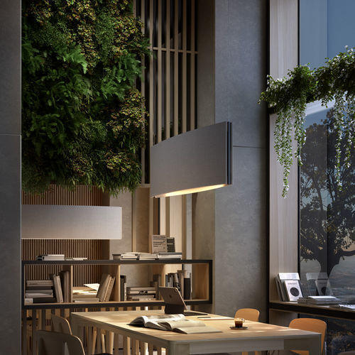 Lampada a sospensione - NOREN S/151 - BOVER Barcelona - in alluminio / in tessuto / in MDF