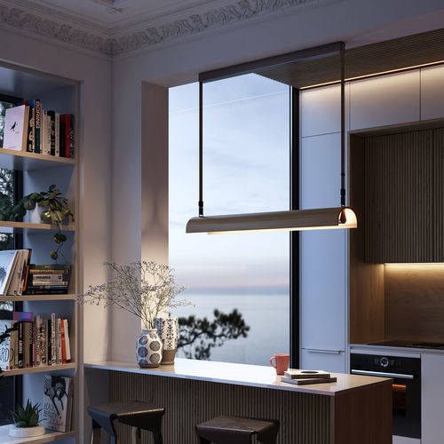 Lampada a sospensione - Aluet S/100 - BOVER Barcelona - in alluminio / in acciaio / in legno