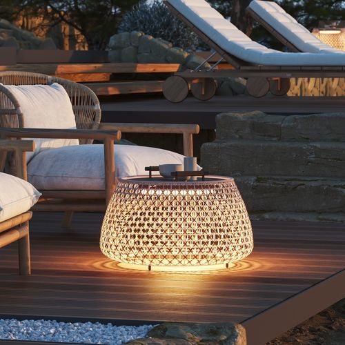 Tavolo d'appoggio contemporaneo - Nans Bag/38 - BOVER Barcelona - in teak / in alluminio / in acciaio inossidabile