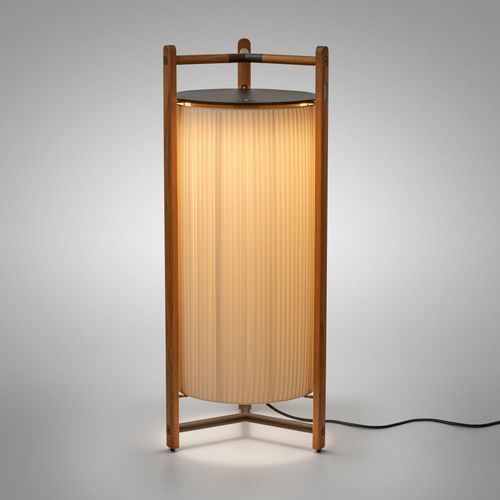 Lampada da pavimento - Kando P/111 - BOVER Barcelona - in alluminio / in teak / in policarbonato