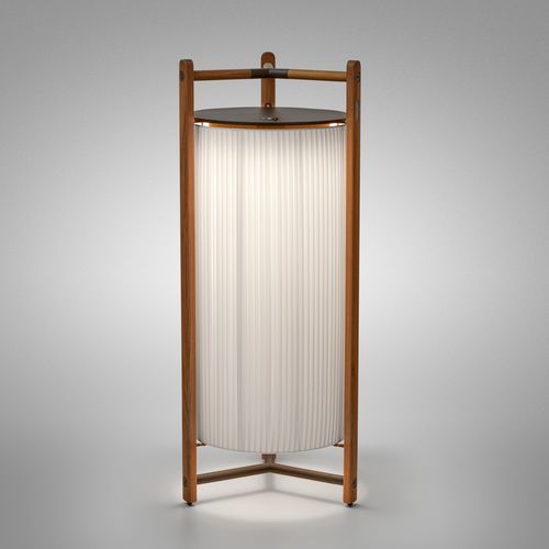 Lampada da pavimento - Kando P/111/R - BOVER Barcelona - in alluminio / in teak / in policarbonato