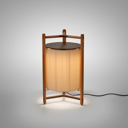 Lampada da pavimento - Kando P/76 - BOVER Barcelona - in alluminio / in teak / in policarbonato