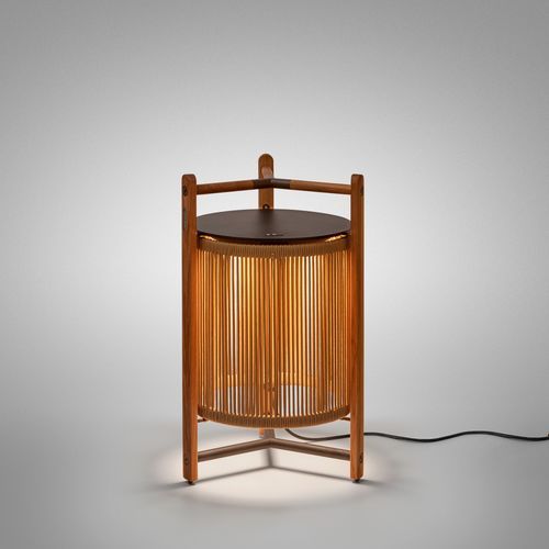 Lampada da pavimento - Kando P/76  - BOVER Barcelona - in alluminio / in teak / in policarbonato