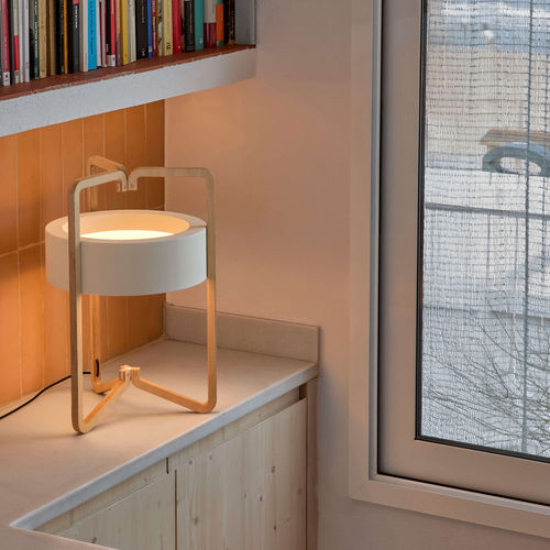 Lampada da tavolo - Vuota M/44 - BOVER Barcelona - in acciaio / in legno / contemporanea