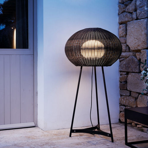 Lampada da terra - GAROTA P/02 - BOVER Barcelona - in acciaio inossidabile / in polietilene / in fibre sintetiche