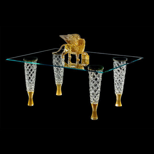 Tavolo da pranzo design originale - TBL/1/CRI - Arte di Murano - in vetro di Murano / con supporto in vetro / rettangolare