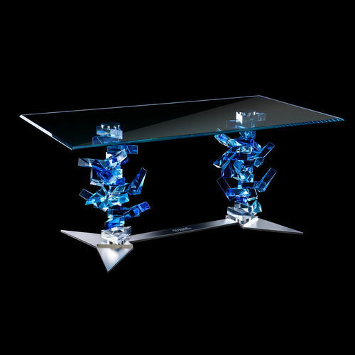 Tavolo da pranzo design originale - TBL/1/PSM - Arte di Murano - in vetro di Murano / in acciaio / con supporto in acciaio