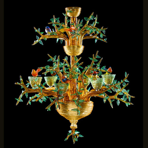 Lampadario design originale - 8238 - Arte di Murano - in vetro soffiato / in vetro di Murano / da 6 lampadine
