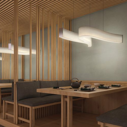 Lampada a sospensione - LASH  - MOLTO LUCE - in metallo cromato / in PMMA / contemporanea